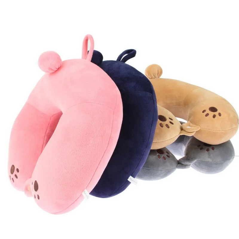 U-образная подушка с мультяшным принтом Медвежья Лапа мягкая дорожная Шейная