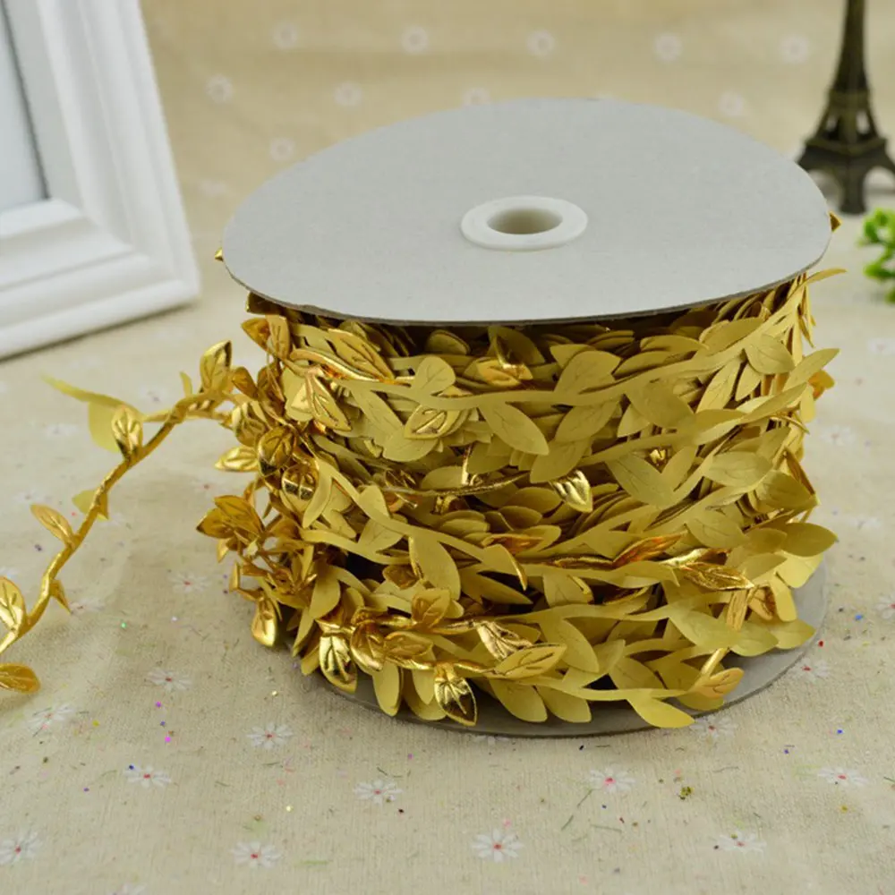 Golden 200 см/лот недорогие искусственные цветы лоза Рождество для дома свадьба автомобиль Декор Аксессуары Искусственные растения лист лоза diy ВЕНОК подарки - Цвет: Golden