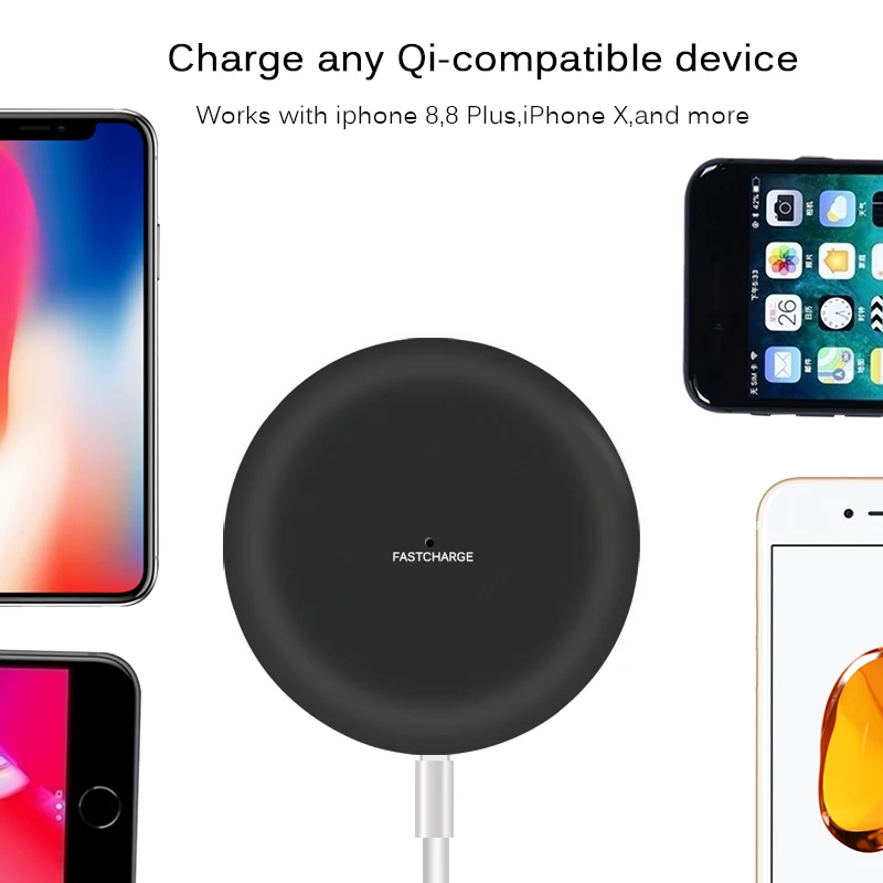 CinkeyPro Беспроводное зарядное устройство Qi Pad для Apple iPhone 8 X samsung S8 Быстрая зарядка 2,0 USB универсальный мобильный телефон