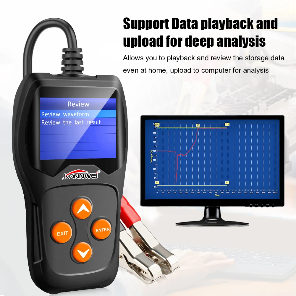 12 В Тестер нагрузки батареи Цифровой Автомобильный анализатор батареи многоязычный для KONNWEI KW600