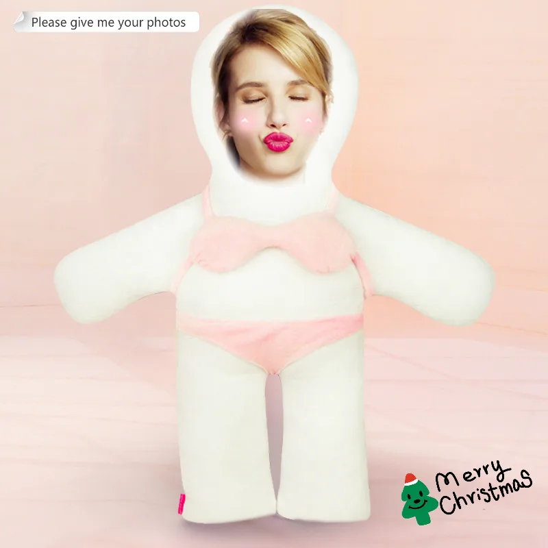

Photo custom pillow pink bikini humanoid cushion Christmas decorations diy gift custom Doll Birthday Valentine's Day Gifts