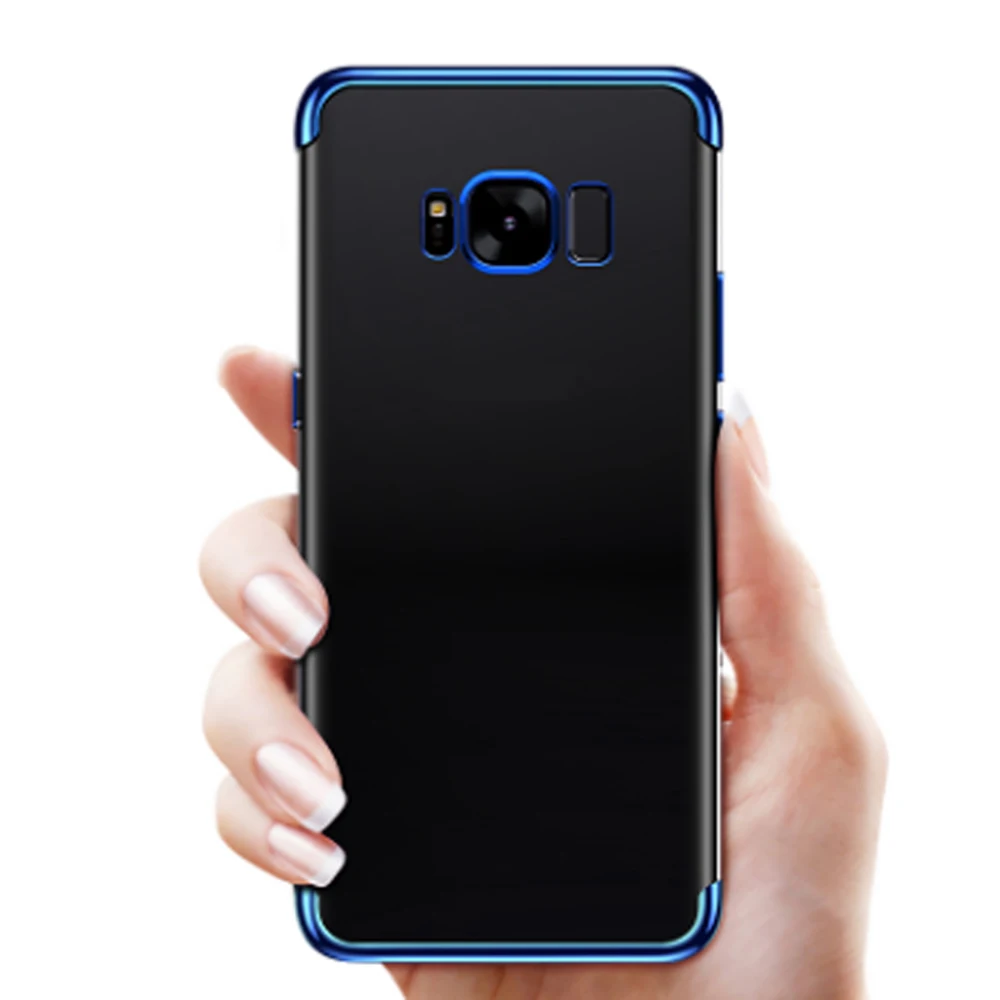 Мягкий ТПУ чехол для Samsung Galaxy S8 S9 S9P S7 Чехлы ультра тонкий прозрачный блестящий Note 8