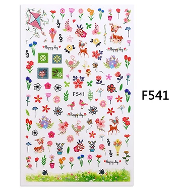 F541 Высококачественная в полоску лента линия самонарезающие наклейки для ногтей для украшения для ногтей Маникюрные принадлежности инструмент цветок наклейки для ногтей - Цвет: F541