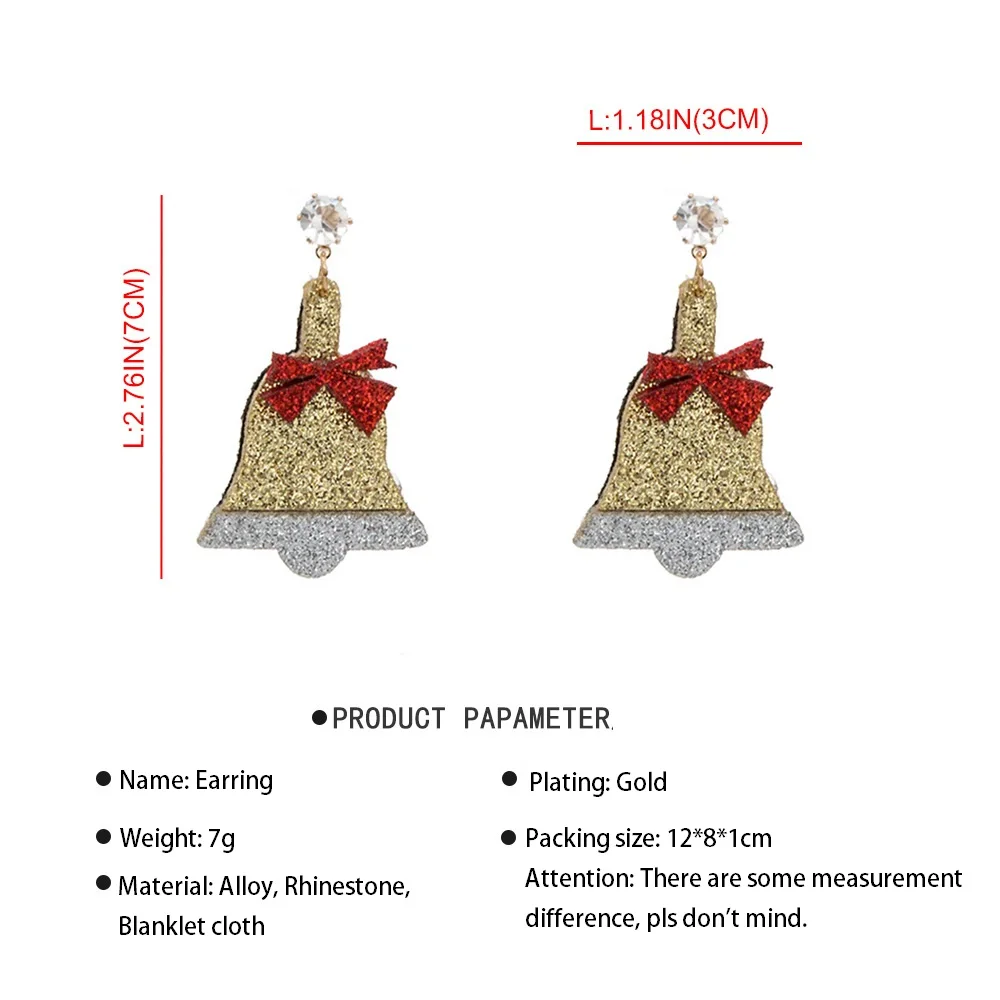 Серьги Renya Gold Jingle в форме колокольчика с подвеской серьги со стразами милый