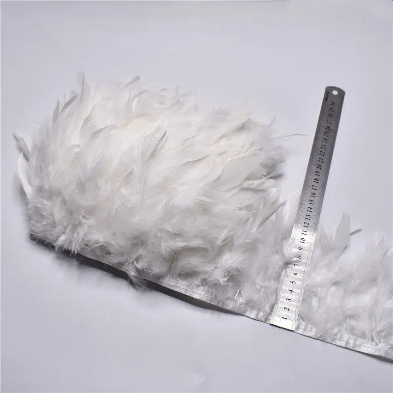 10yards 10-15cm Чисто белые Страусиные/куриные/гусиные/фазаны/индейки перьевые кромки DIY рукоделие перья для рукоделия и свадебные украшения плащи - Цвет: 10yards 10-15cm