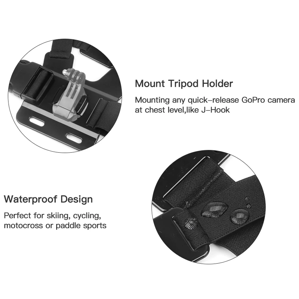 Нагрудный ремень SHOOT с 3 регулируемыми режимами для GoPro Hero 9 8 7 5 Black Sjcam Xiaomi Yi 4k Eken Go Pro