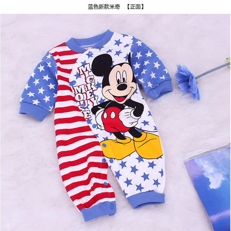 Infantil Детские Onesie Микки и Минни Маус Комбинезоны для детей с изображением героев