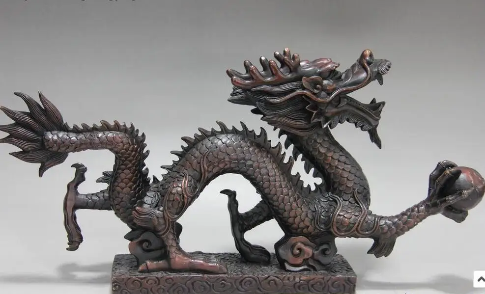 Китайский Королевский красная бронза Медь Lucky зодиака Играть бисера зверь