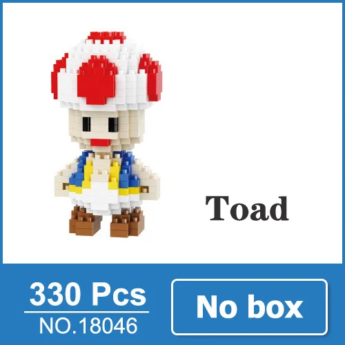 Toad no box LOZ Mario Bros игрушечная фигурка модель Луиджи, Марио, Йоши строительные блоки японская игра аниматор игрушка для детей 9+ Подарочные игрушки - Цвет: Toad no box
