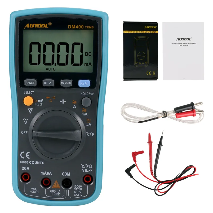 Autoranging Digital Multimeter 6000 Counts Large LCD Screen Display Low Voltage AC DC Measurement Tool VC17B+ |