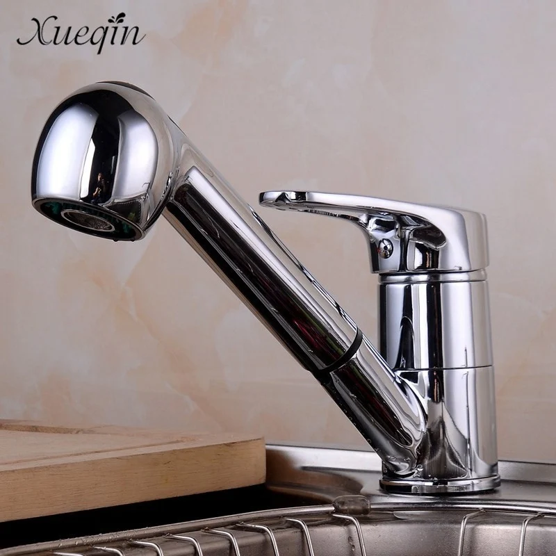 Xueqin G1/2 выдвижной спрей для кухонной раковины, кран для воды, кран для ванной комнаты, хромированный смеситель, кран на бортике