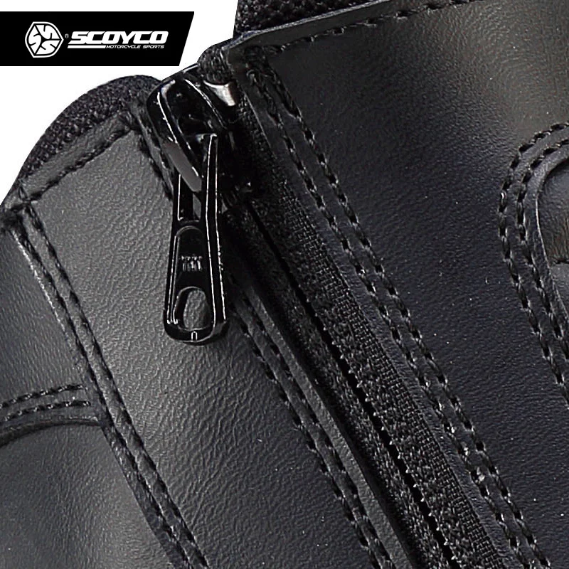 SCOYCO Leather Motorcycle Boots Men's Moto Vintage Ankle Breathable Bota Biker Shoes Motocross |