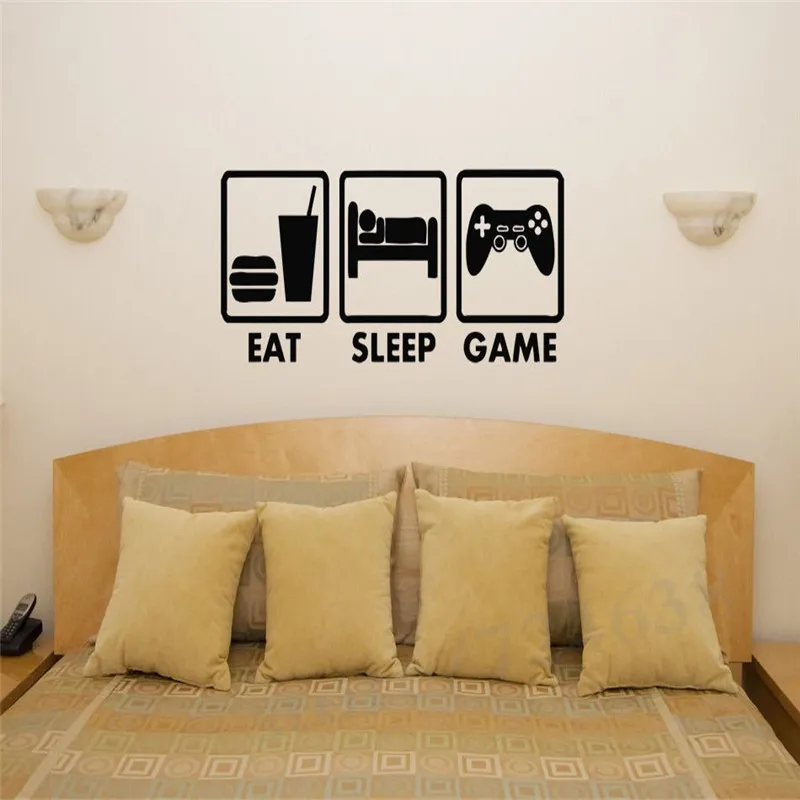 Игровая приставка Eat Sleep для Xbox Ps Wii наклейка на стену детской спальни украшение