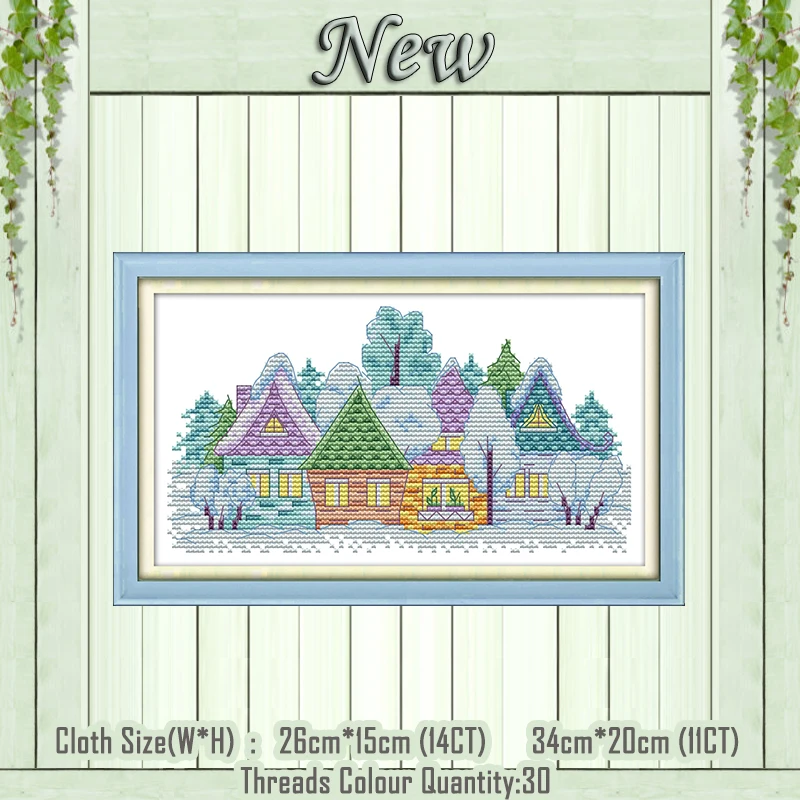 Набор для вышивки Деревенский Дом сделай сам мультяшная живопись напечатанная
