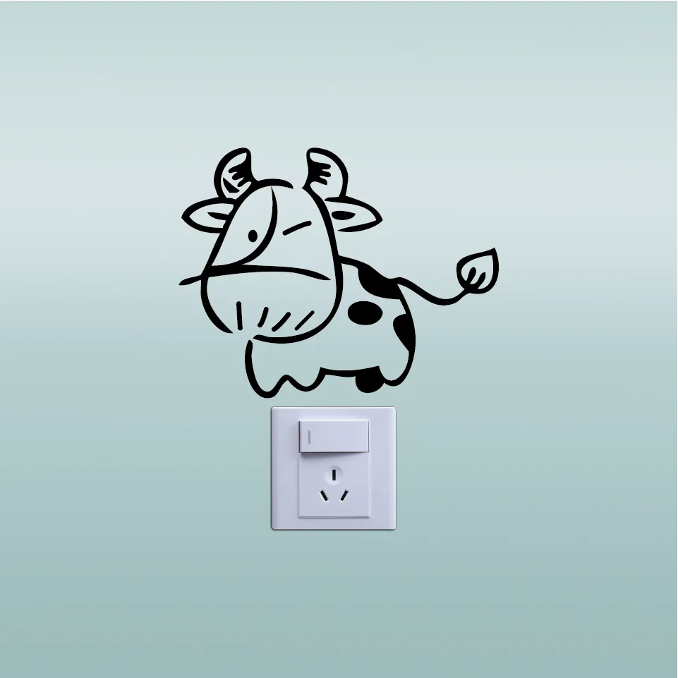 Корова 6 Милая коровья световая наклейка креативный мультяшный животный