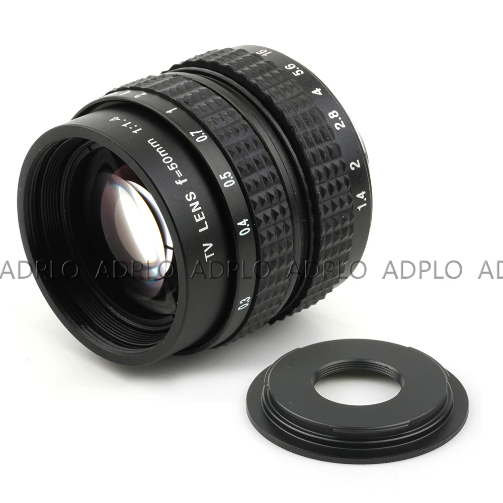 ТВ объектив ADPLO 50 мм f/1 4 куб. См F1.4 + 3 подарочных комплекта для Canon EOS M Micro 4/3 Nex Nikon 1