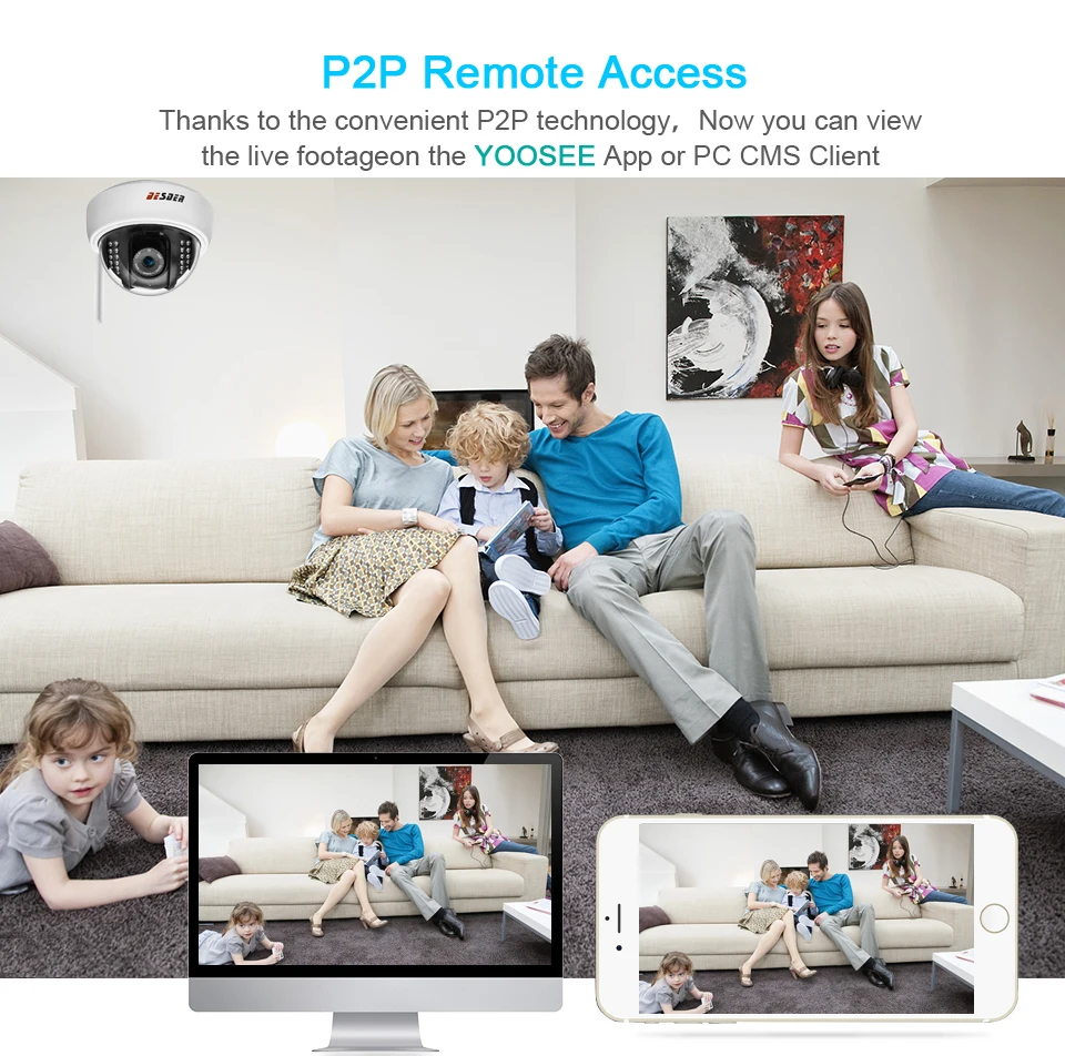 BESDER широкоугольный 1080P 720P 960P Беспроводная ip камера P2P Обнаружение движения Wifi &