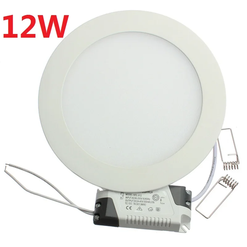 

30pcs 12W Round LED Ceiling Donwlight Recessed Round Panel Light Dimmable AC85-265V Driver Included