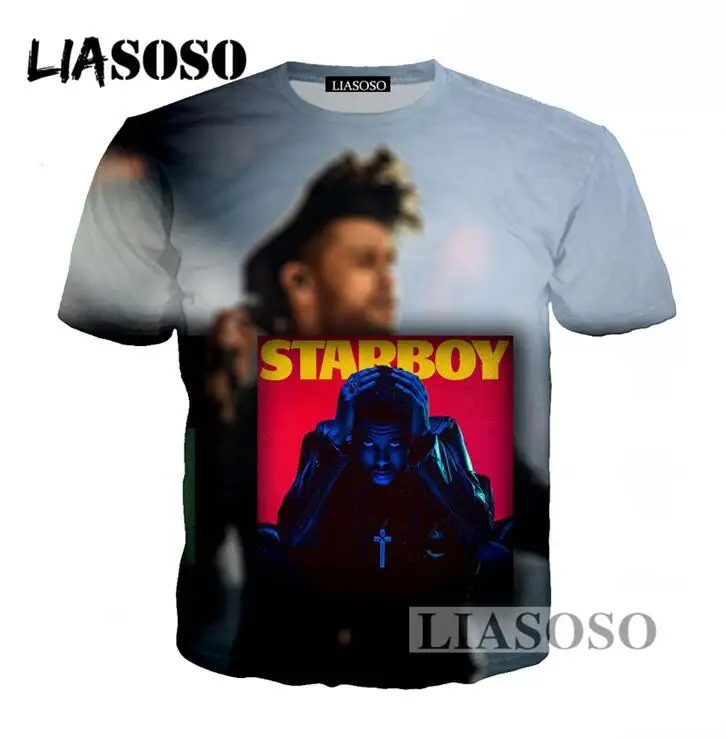 LIASOSO летние брендовые футболки певица хип хоп футболка с 3d принтом мужская и