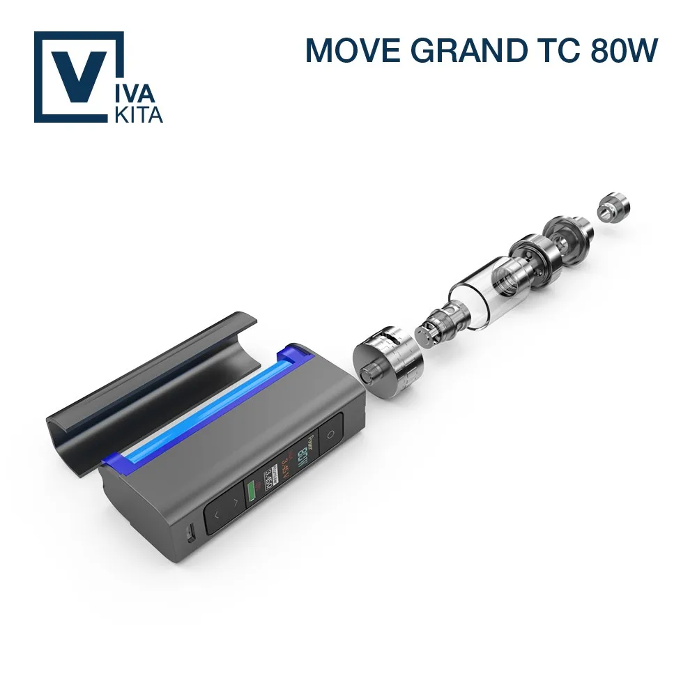 Vape электронная сигарета Vivakita Move Grand Kit 80W Vapor 0 96 &quotцветной экран коробка мод 510