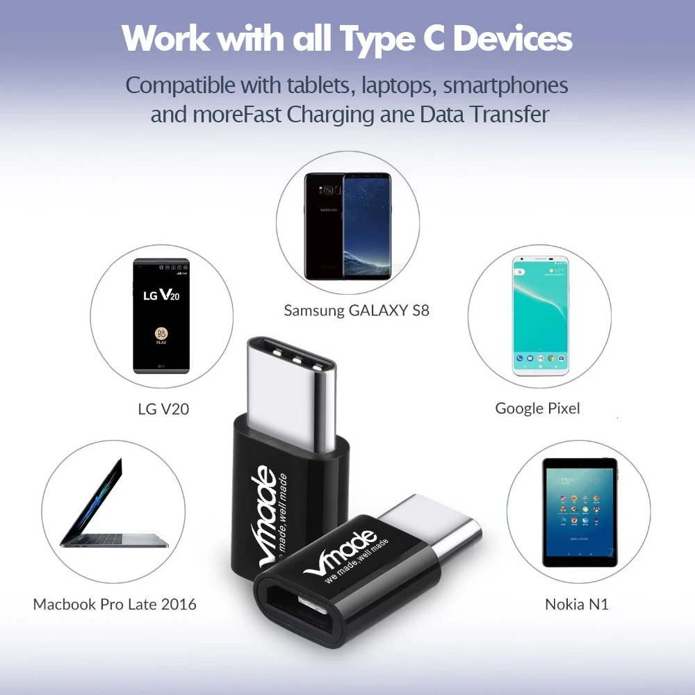 Vmade мини USB-C type-C к Micro USB конвертер для Xiaomi huawei P20 Lite Honor 10 mate 20 Pro One Plus 6 T Oneplus 5 адаптер
