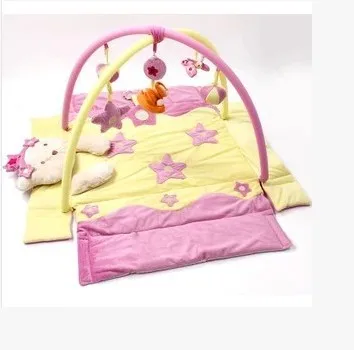 Розовый/Синий Мягкий складной детский коврик для игр игровой новорожденных