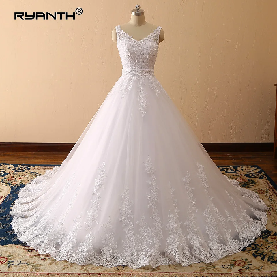 Vestidos de Novia 2019 сексуальное бальное платье на бретельках с v образным вырезом