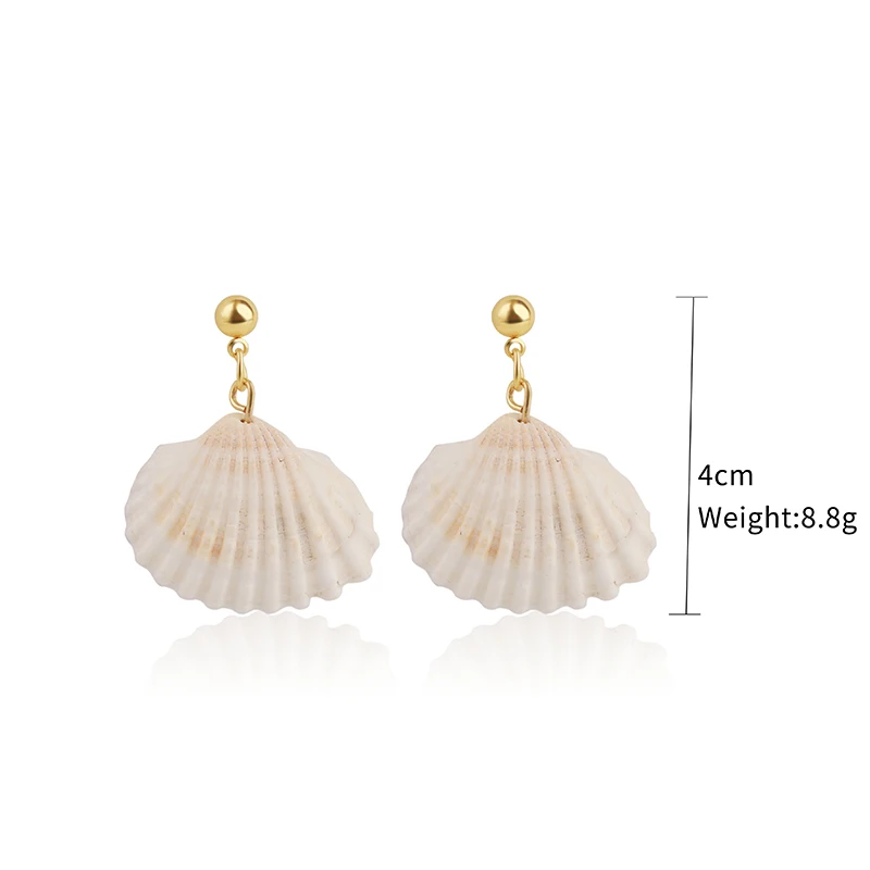 E771-7 Серьги Boho Abalone из натуральной раковины для женщин, Винтажные серьги в морском стиле, круглые геометрические серьги-капли, богемные серьги в виде листьев - Окраска металла: E771-7