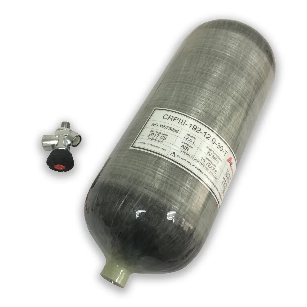 AC31231 12L GB 4500PSI High Pressure Carbon Fiber Cylinder Compressed Air With PCP Valve diving equipment Compressor Diving-W |