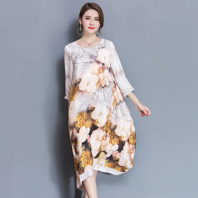 Женское шифоновое шелковое платье элегантное белое винтажное в стиле ретро