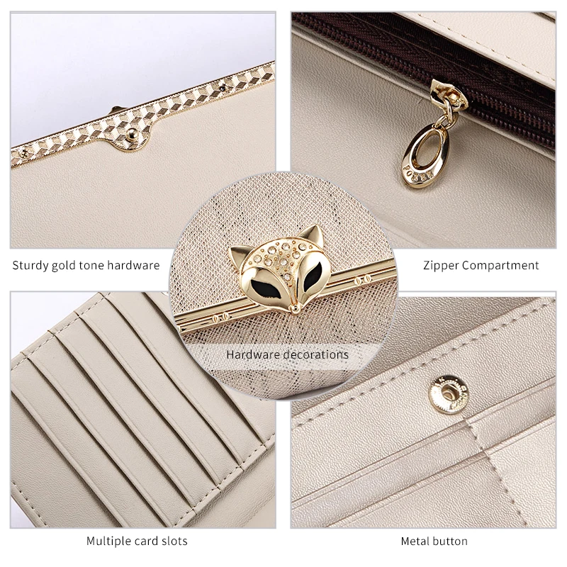 FOXER Women Cowhide Leather Female Long Wallet Fashion Lady Phone Clutch Purse Luxury Money Bag for Ladies Gift Bank Card Holder