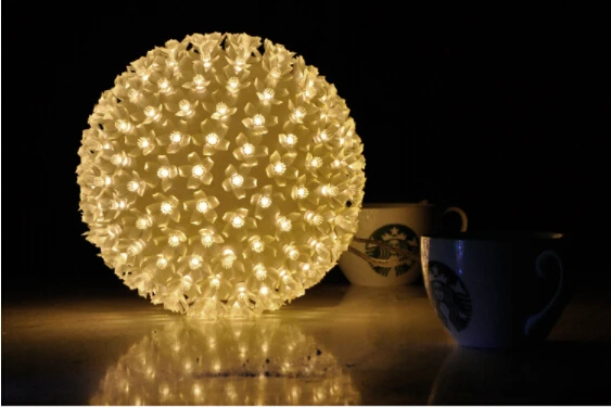 Новинка, 3D светодиодный светильник Sakura Ball AC220V с европейской вилкой, вечерние светильники для бара, праздничного сада, Рождества, праздничного украшения, диаметр 12 см, 21 см