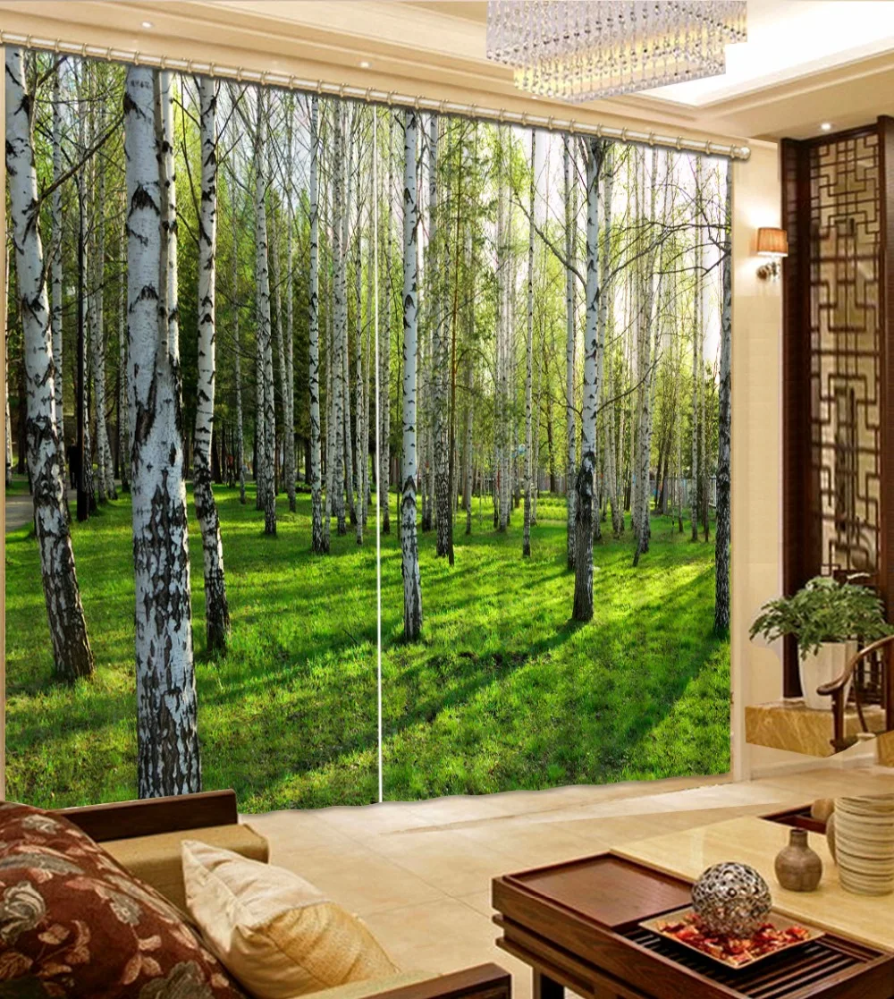 Фото роскошные шторы лес природа пейзаж 3D, отвесные занавески для окна, украшения современного дома украшение для штор