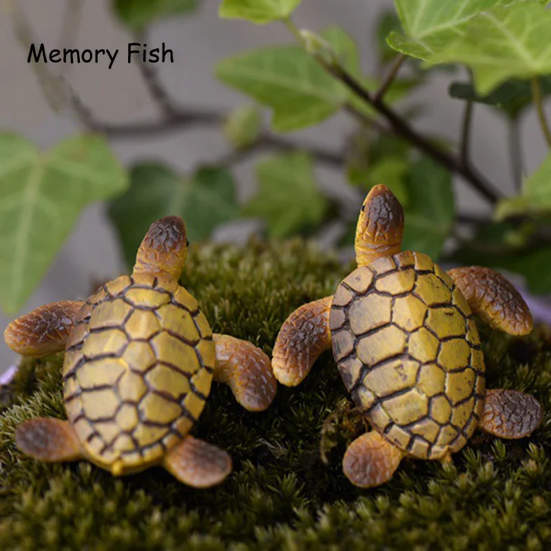 3 x 3.5cm Micro garden Decoration Cute Cartoon sea turtle 3D model Action Figures Toys gift DIY Aquarium accessories Ornaments | Игрушки и