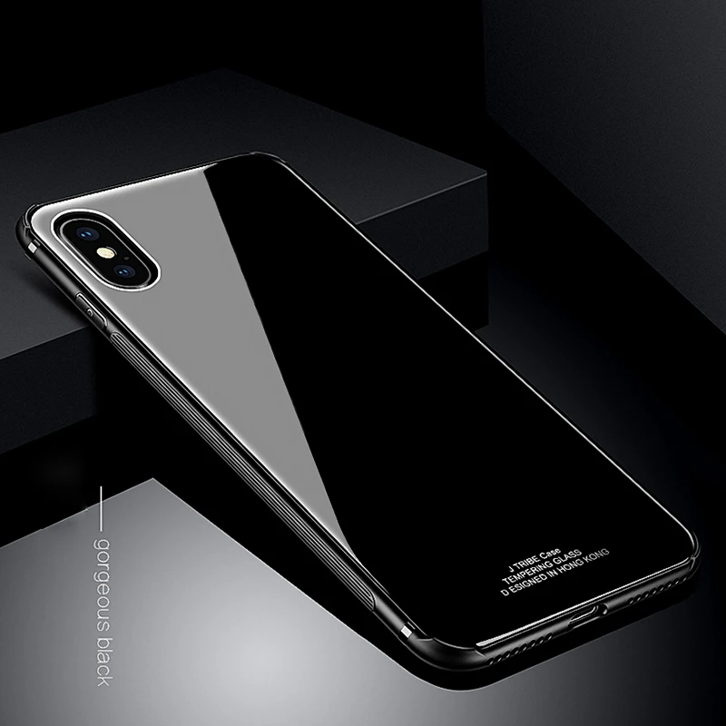 Защитный чехол GUSGU с полным покрытием для iPhone X задняя крышка из ТПУ закаленным