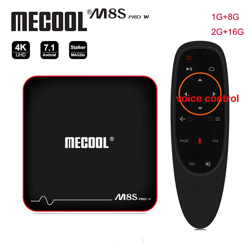 MECOOL M8S Pro W Google Smart Android 7 1 ТВ коробка 1/2 ГБ Оперативная память DDR4 8/16GB Управление Amlogic