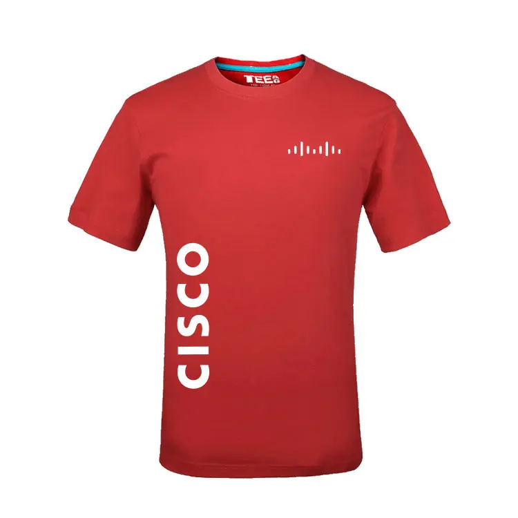 Для мужчин и женщин Новое поступление летняя футболка Cisco однотонные топы с