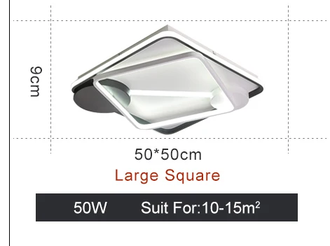 50x50x9cm 50w Люстра для гостиной, спальни, кухни, дома, современный пульт дистанционного управления, люстра, освещение, лампа, светильники - Цвет абажура: 50x50x9cm 50w