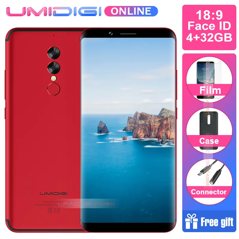 Umidigi S2 Lite 6 0 &quot18:9 Face ID смартфон 5100 мАч 4G B + 32 ГБ mt6750t восемь ядер 16MP Две камеры Android 7