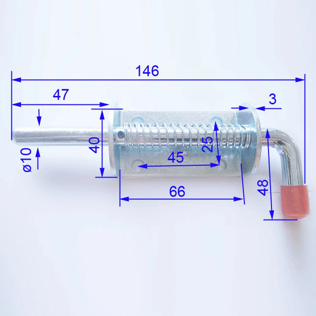 Метиз пружинный металлический защитный болт защелка 145 мм Серебряный тон
