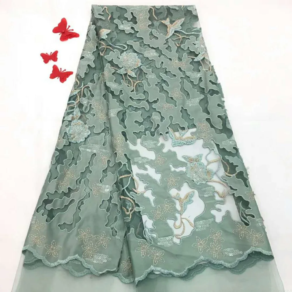 Цветочный дизайн с сеткой и блестками кружевной ткани Африканский индийский