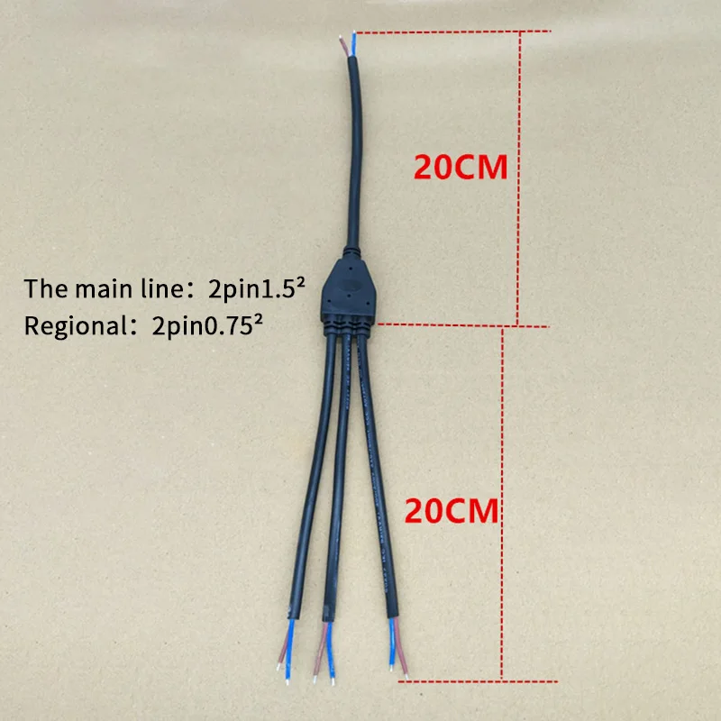 2 pin 1 до 2 3 4 5 кабели водонепроницаемый разъем IP67 Y Разъемы Мужской и женский Электрический провод сплиттер открытый светодиодные ленты светильник - Цвет: 1 to 3