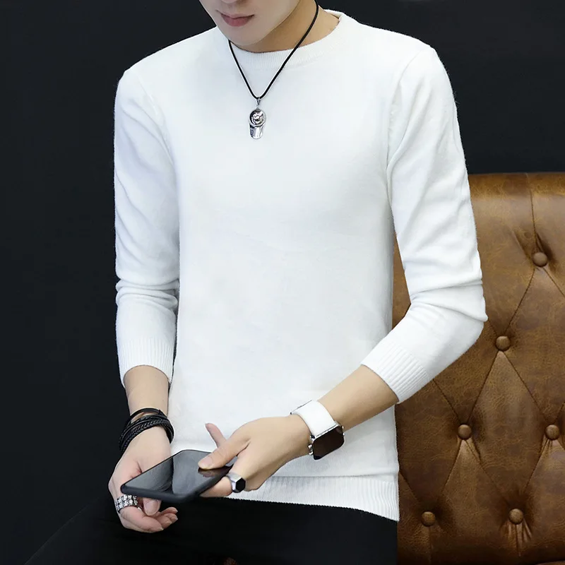 Clothes 2019 Classic Simplicity Pullover O-Neck Sweater Men Solid Long Sleeves Grey Black Teenagers Regular Mens Sweaters mens sweaters new classic simplicity pullover o neck sweater men long sleeves grey black teenagers sweaters