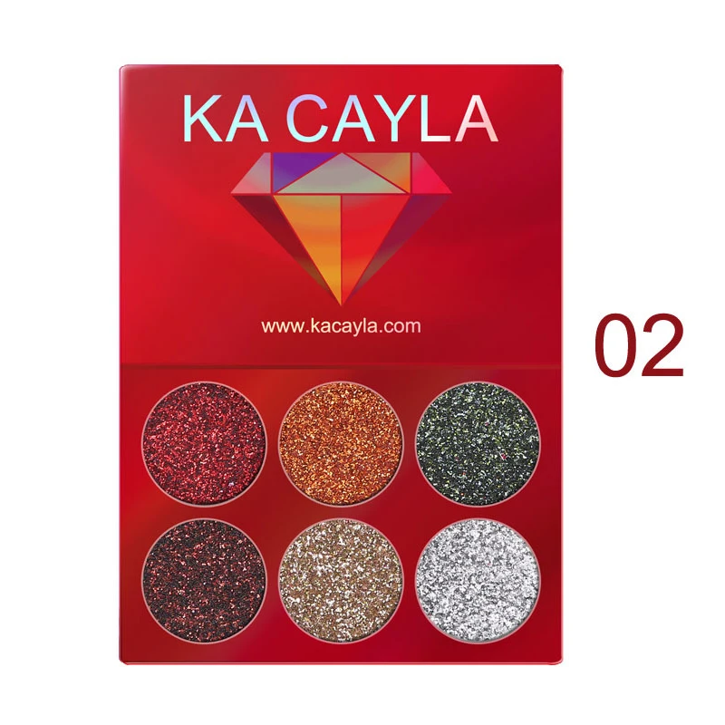 ICYCHEER 6 цветов блестящие тени для век алмазная Радужная косметика прессованные