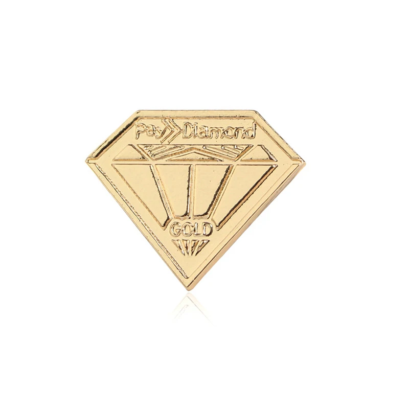 gold 4pc/set Enamel Fashion Creative Brooches Lapel pin Cute Cat PREFECT Shield Denim Hat women badge Kids family Gifts collection - Окраска металла: gold