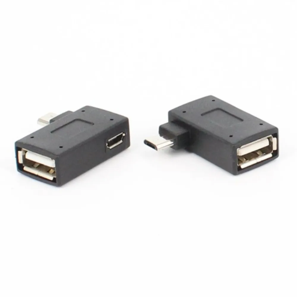 Микро адаптер USB 2 0 Женский для мужчин микро OTG источник питания 2018 порт 90 градусов
