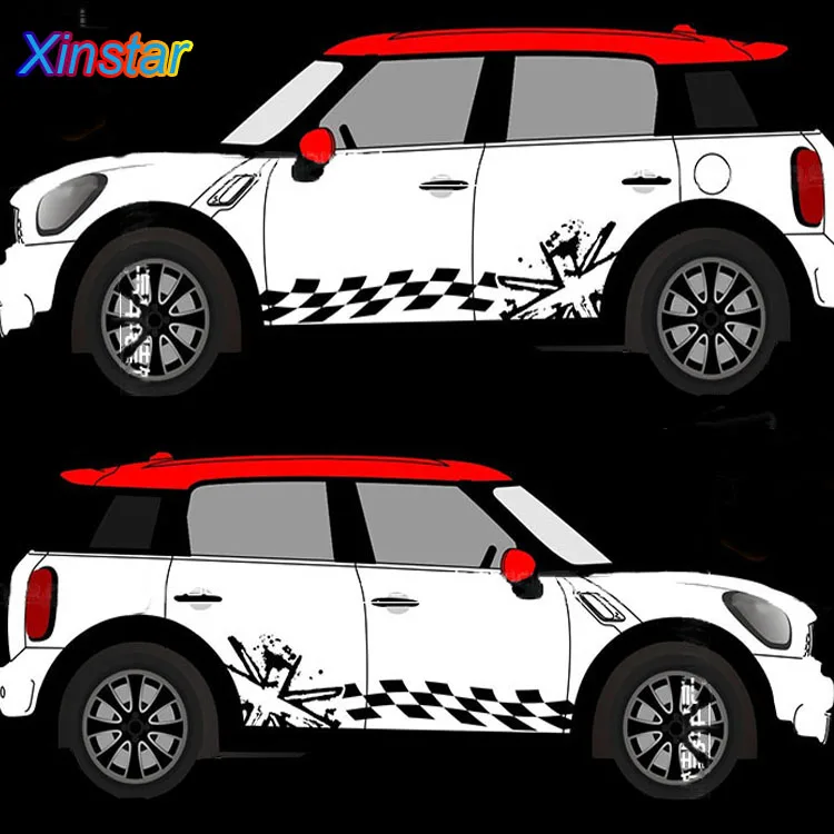 

2pcs Car side strip sticker car exterior decoration sticker for BMW Mini cooper clubman countryman R55 R56 R60 R61 F55 F56 F60