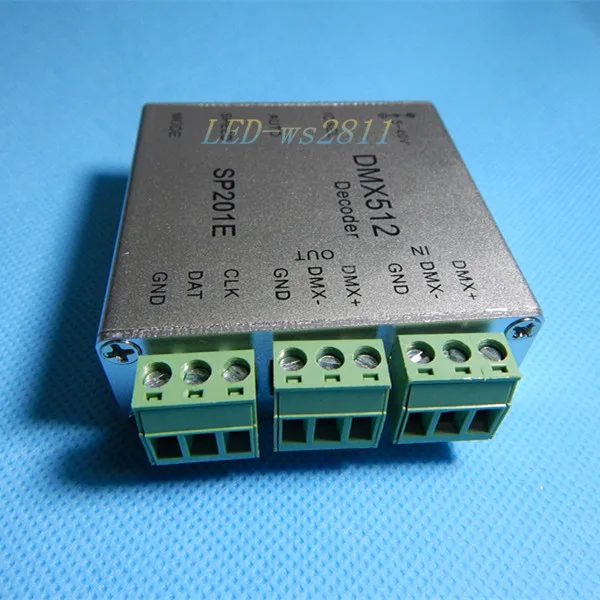DC5V ~ 40V SP201E DMX512 decoder driver led rgb controller SPI Converter easy to use for ws2811 ws2801 ws2812 strip tape | Освещение
