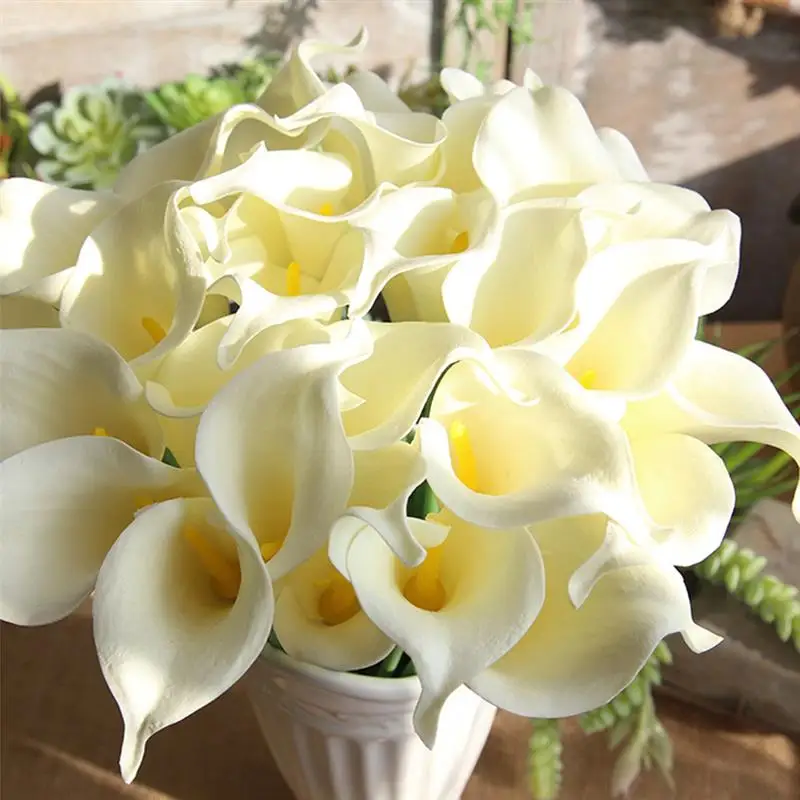 Сладкий Искусственный ПУ Калла цветок лилии Свадебный букет декор выразить