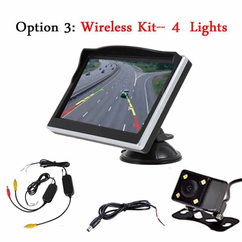 Option 3 Koorinwoo обновленный автомобильный парковочный комплект HD " откидной TFT светодиодный автомобильный монитор Dash камера заднего вида парковочный экран камера заднего хода - Название цвета: Option 3